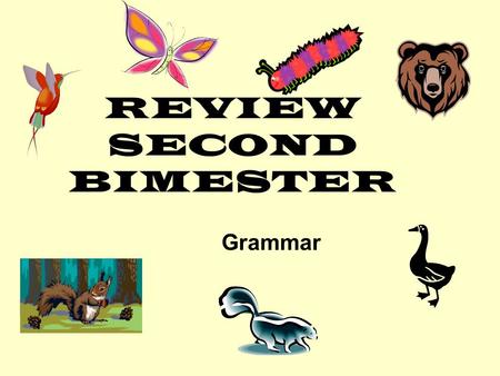 REVIEW SECOND BIMESTER Grammar. Irregular Plurals tooth-teeth foot-feet child-children mouse-mice goose-geese.