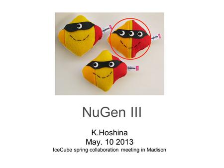 NuGen III K.Hoshina May. 10 2013 IceCube spring collaboration meeting in Madison.