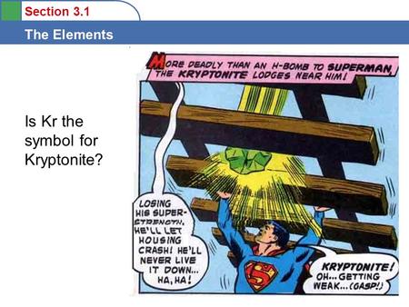 Section 3.1 The Elements Is Kr the symbol for Kryptonite?