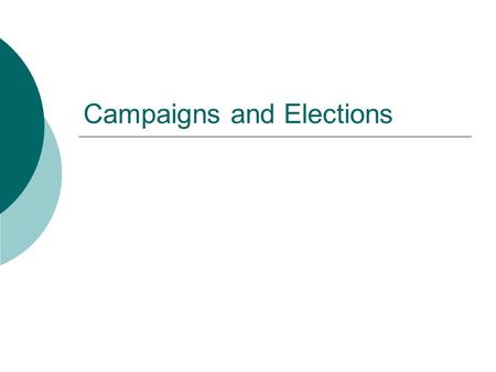 Campaigns and Elections.  The Changing Nature of Campaigns Internet Web Sites Polling and Media Consultants Computerized Mailing Lists Focus Groups.