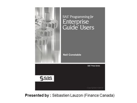 Presented by : Sébastien Lauzon (Finance Canada).