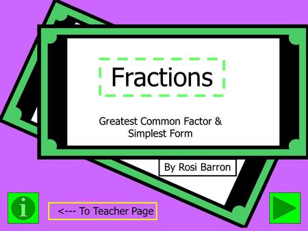 Greatest Common Factor & Simplest Form
