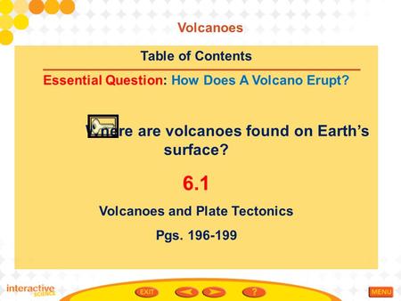 6.1 Volcanoes Table of Contents