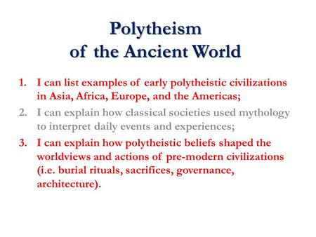Polytheism of the Ancient World