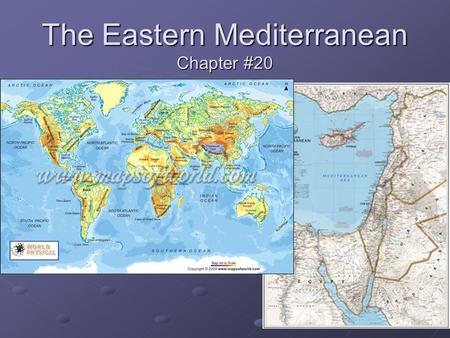 The Eastern Mediterranean Chapter #20. I. Physical Geography Two continents? Anatolia/Asia Minor Turkey (Asia) Turkey (Asia) The Dardanelles The Dardanelles.