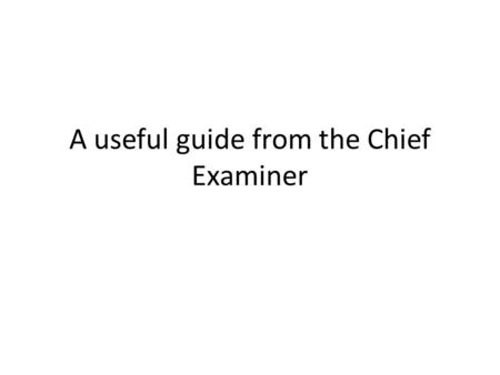 A useful guide from the Chief Examiner. June 2010 - Paper Q1a) Describe the ways in which your production work was informed by research into real media.
