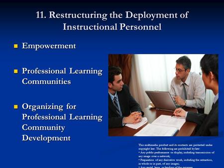 11. Restructuring the Deployment of Instructional Personnel
