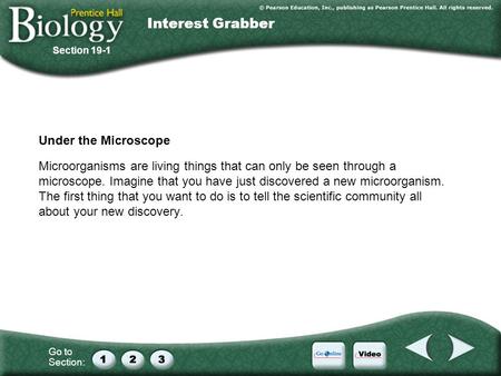 Go to Section: Under the Microscope Microorganisms are living things that can only be seen through a microscope. Imagine that you have just discovered.