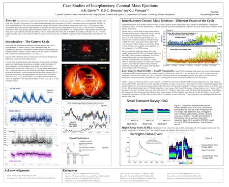 Case Studies of Interplanetary Coronal Mass Ejections Interplanetary Coronal Mass Ejections – Different Phases of the Cycle Of particular interest to the.
