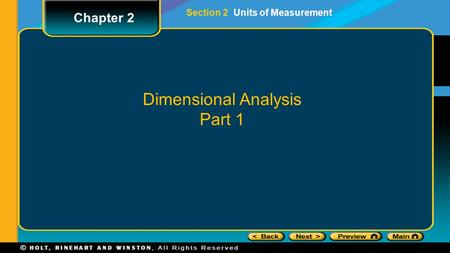Chapter 2 Section 2 Units of Measurement Dimensional Analysis Part 1.