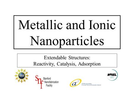 Metallic and Ionic Nanoparticles