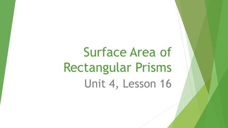 Surface Area of Rectangular Prisms