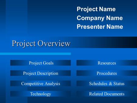 Project Name Company Name Presenter Name