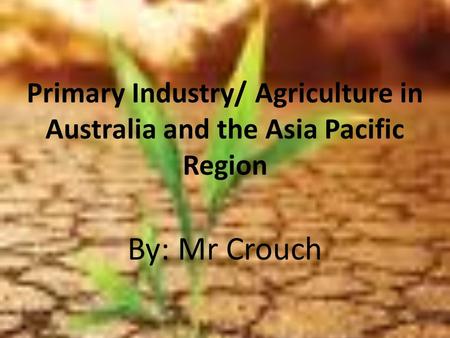 Primary Industry/ Agriculture in Australia and the Asia Pacific Region By: Mr Crouch.