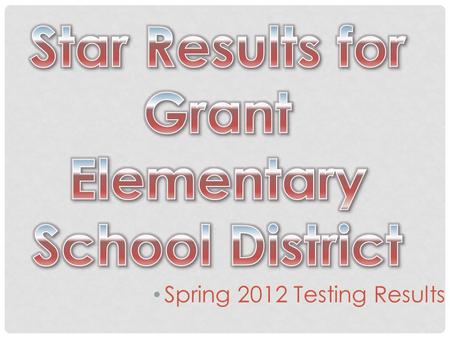 Spring 2012 Testing Results. GRANT API HISTORY 199920002001 2002200320042005 200620072008 20092010 2011 2012.