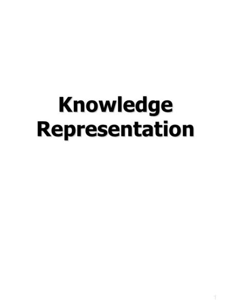 1 Knowledge Representation. 2 Definitions Knowledge Base Knowledge Base A set of representations of facts about the world. A set of representations of.