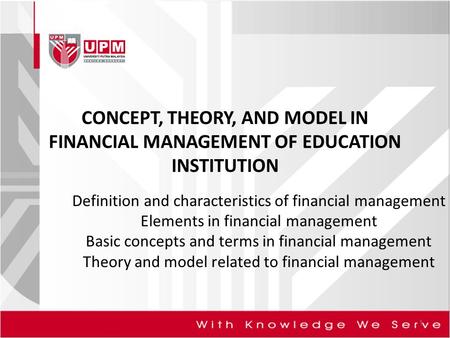 Definition and characteristics of financial management