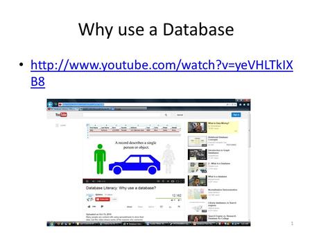 Why use a Database  B8  B8 1.