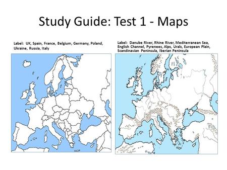 Study Guide: Test 1 - Maps