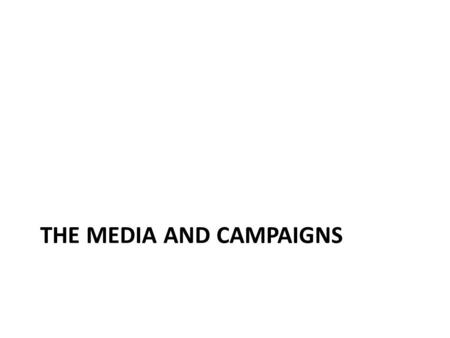 THE MEDIA AND CAMPAIGNS. Learning Objectives and Outcomes Evaluate how people develop political opinions and how this impacts their political behavior.