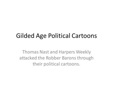 Gilded Age Political Cartoons