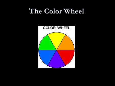 The Color Wheel. THE COLOR WHEEL REDORANGEYELLOWGREENBLUEVIOLET.