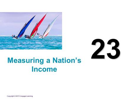 Copyright © 2011 Cengage Learning 23 Measuring a Nation’s Income.