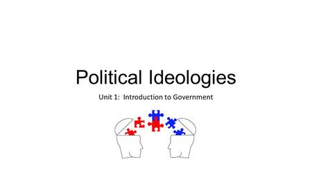 Political Ideologies Unit 1: Introduction to Government.