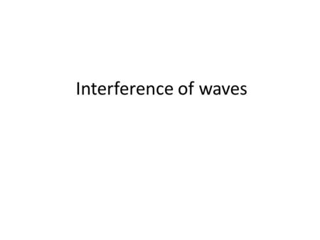 Interference of waves.