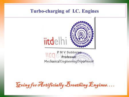 Turbo-charging of I.C. Engines