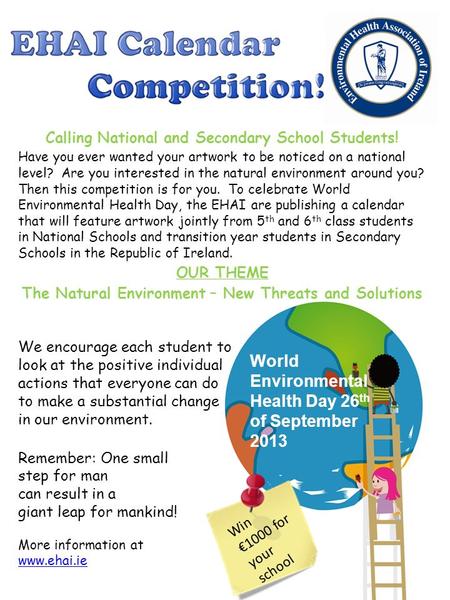 Calling National and Secondary School Students! Have you ever wanted your artwork to be noticed on a national level? Are you interested in the natural.