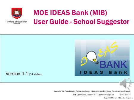 MOE IDEAS Bank (MIB) User Guide - School Suggestor