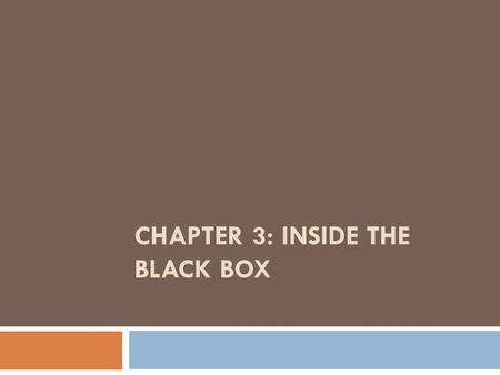 CHAPTER 3: INSIDE THE BLACK BOX. International Diplomatic Law  1961 Vienna Convention on Diplomatic Relations, codifies centuries of custom related to.