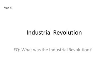 Industrial Revolution