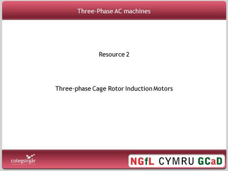 Three-phase Cage Rotor Induction Motors Resource 2 Three-Phase AC machines.
