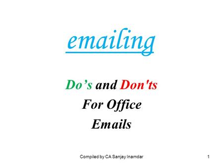 Do’s and Don'ts For Office  s