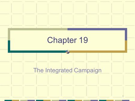 1 Chapter 19 The Integrated Campaign. 2 What is Integrated Marketing Communications (IMC)? Integrated Marketing Communications is the practice of unifying.