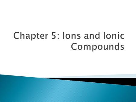 Chapter 5: Ions and Ionic Compounds