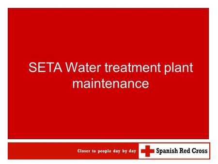 SETA Water treatment plant maintenance