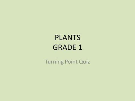 PLANTS GRADE 1 Turning Point Quiz.