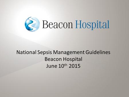 National Sepsis Management Guidelines
