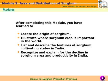 Course on Sorghum Production Practices