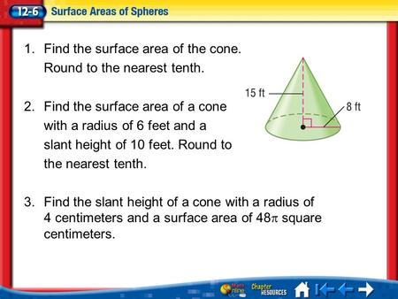 Find the surface area of the cone. Round to the nearest tenth.