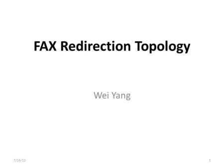 FAX Redirection Topology Wei Yang 7/16/121. Redirector hardware at CERN Redundant redirectors for EU, UK, DE, FR – Redundant (the “+” sign below) VMs.