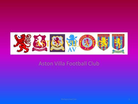 ASTON VILLA FC Aston Villa Football Club Mohammed Zair1.