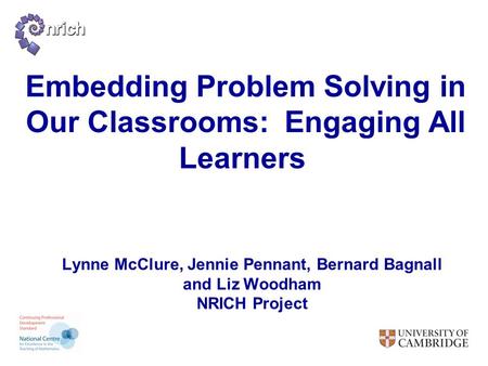 Embedding Problem Solving in Our Classrooms: Engaging All Learners