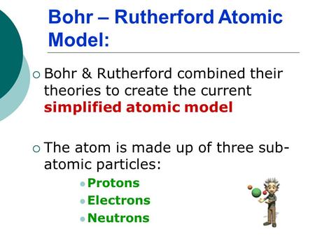Bohr – Rutherford Atomic Model: