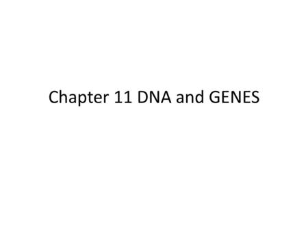 Chapter 11 DNA and GENES. DNA: The Molecule of Heredity DNA, the genetic material of organisms, is composed of four kinds nucleotides. A DNA molecule.