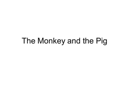 The Monkey and the Pig. Once upon a time in Japan, a man had a monkey. People paid to see the monkey dance.