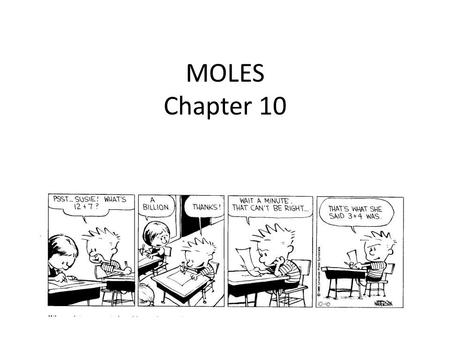 MOLES Chapter 10.